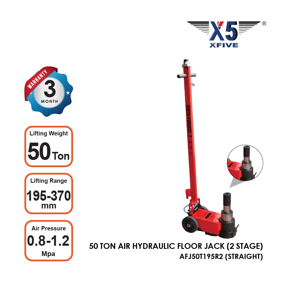 X Afj T Ton Air Hydraulic Floor Jack Lifting Stage Range