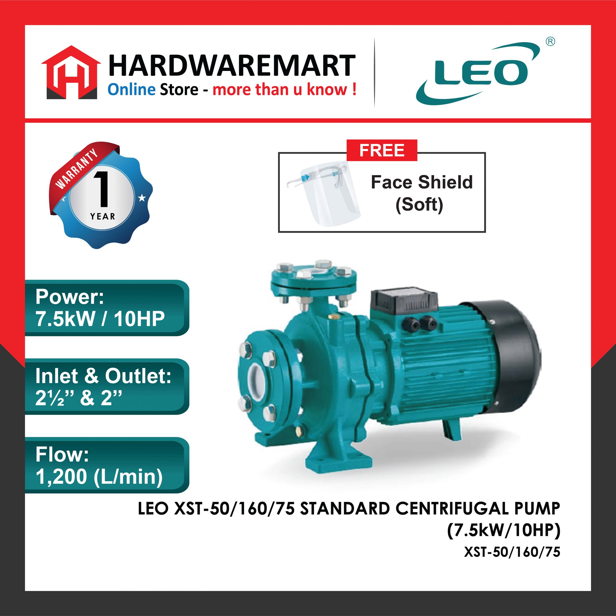 LEO XST-50/160/75 Standard Centrifugal Pump [3 Phase] (7.5kW/10HP ...