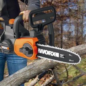 [WORX PROFESSIONAL] WG322E 20V 2.0Ah Max Lithium-Ion Cordless Compact Chain Saw (25cm) with Patented Auto Tension